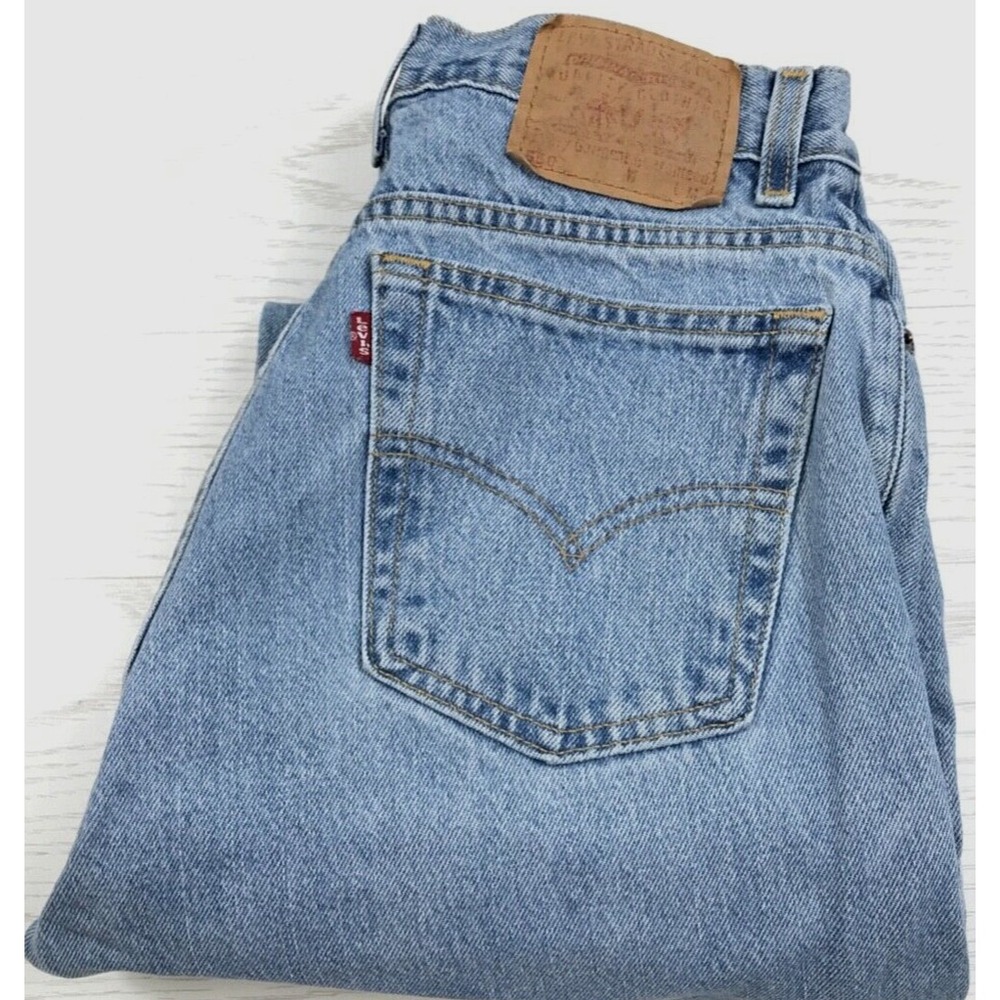 Vintage Womens Y2K Levis Jeans 14 Blue 550 Stone Washed Relaxed Tapered Leg 2002